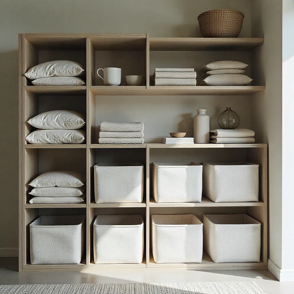 Proper storage of folded fabric cubes