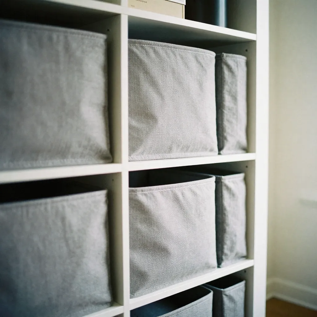 Colorful fabric storage organization